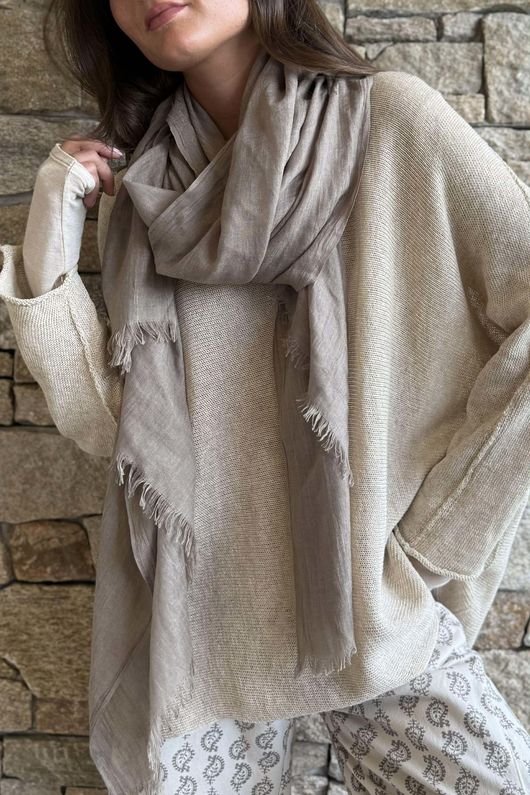 Conrad Slouch Cotton Knit Oatmeal